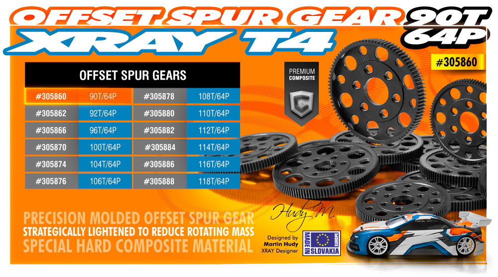 64 XR305870 Xray Offset Spur Gear 100T 