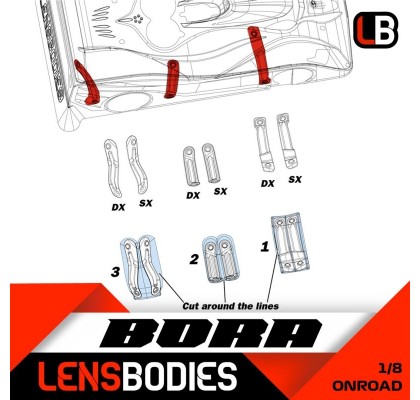 1/8 Onroad body Stiffener. Suitable for all 1/8 Bodies