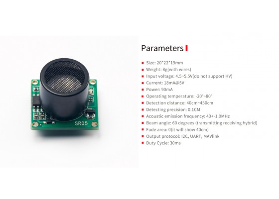 PIXHAWK Transmitting Receiveing hybrid ultrasonic sensor