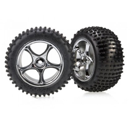 Bandit Rear, Soft with foam inserts) Tires & Wheels, Assembled (Tracer 2.2" chrome wheels, Alias 2.2" tires) (2)
