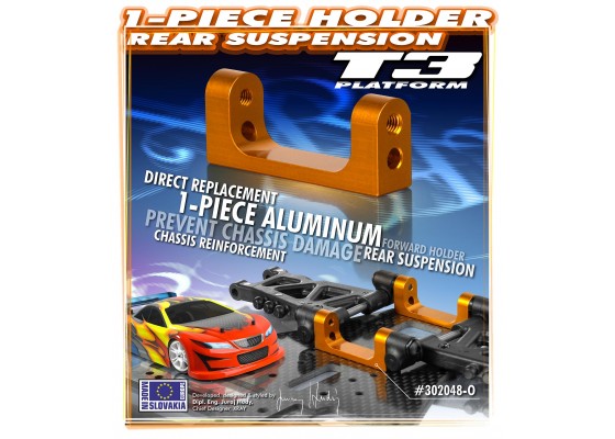 T3 Alu Lower Rear Suspension 1-Piece Holder - Orange