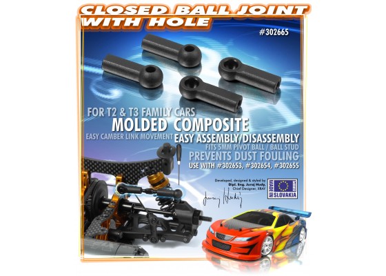 Composite Ball Joint 4.9mm - Closed with Hole (4)