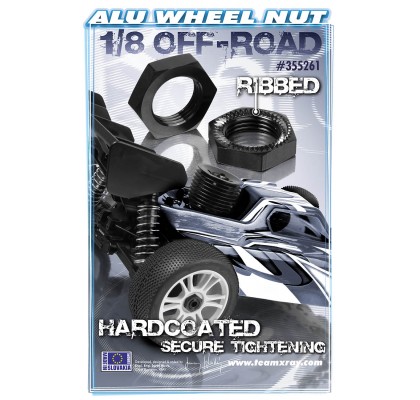Alu Wheel Nut - Ribbed - Hard Coated (2)
