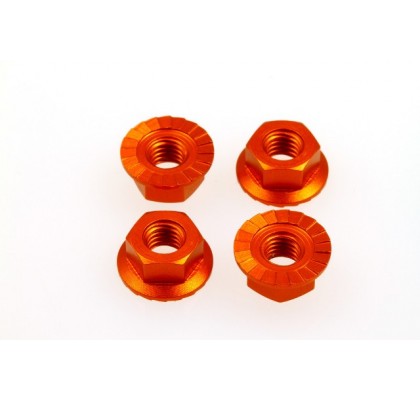 Orange 4mm Alloy Serrated Wheel Nut