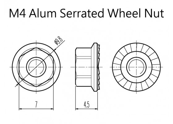Orange 4mm Alloy Serrated Wheel Nut