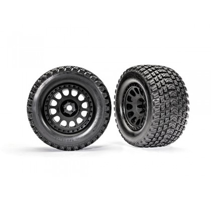 Tires & wheels, assembled, glued (XRT™ Race black wheels, Gravix™ tires, foam inserts) (left & right)