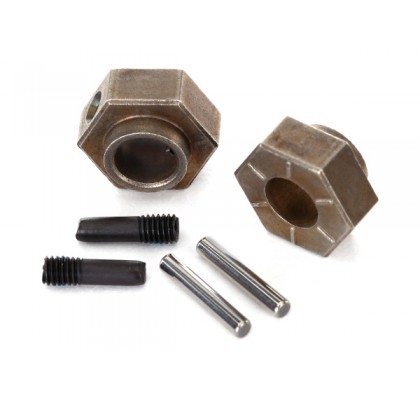 Wheel Hubs, 12mm Hex (2)/ Stub Axle Pins (2) (Steel)
