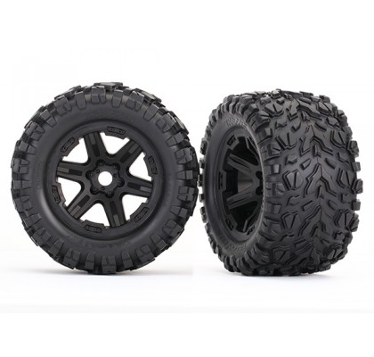 Assembled Glued Tires & Wheels (Black Wheels, Talon EXT Tires, Foam Inserts) (2) (17mm splined) (TSM rated)