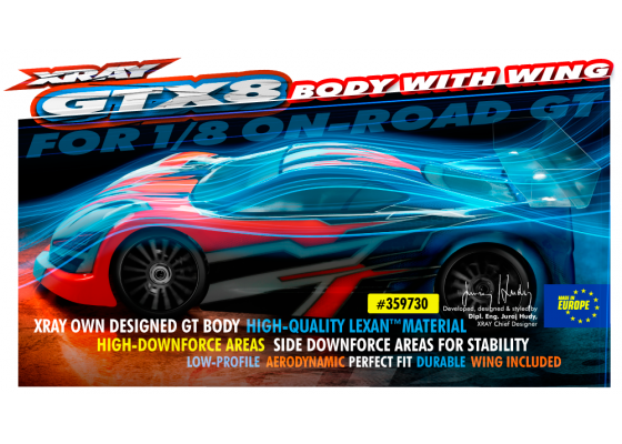 Xray Gt Body With Wing For 1 8 On Road Gt Team Ncrc