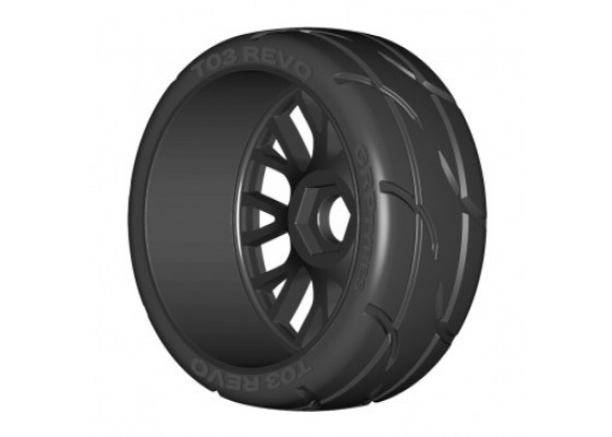 1:8 GTX03 REVO XM3 Soft New 20 Spoked Flex Black Wheel -1 Pair