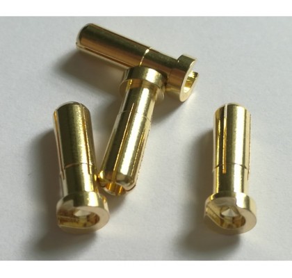 Flat Type 5.0mm Bullet Plug (4pcs)
