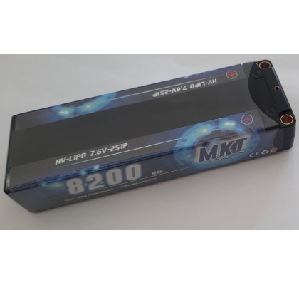 8200mAh 135C 2S Yüksek Voltaj Lipo Black Line Pil 7.6V