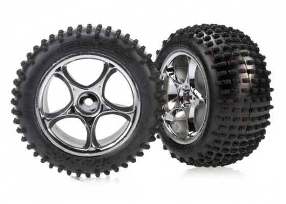 Bandit Rear, Soft with foam inserts) Tires & Wheels, Assembled (Tracer 2.2" chrome wheels, Alias 2.2" tires) (2)