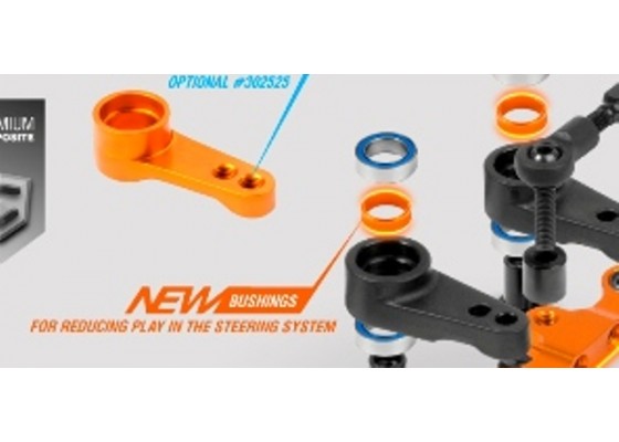 Alu Shim for Radial Play Adjust. of Steering Arm -Orange (2)