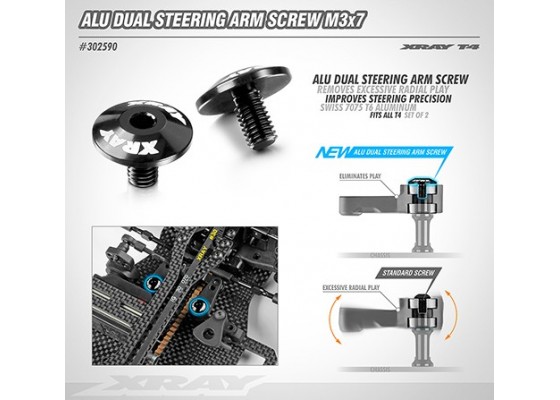 Alu Dual Steering Arm Screw M3x7 - Swiss 7075 T6 (2)