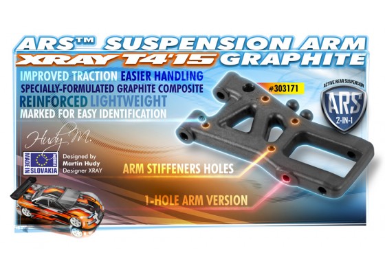 ARS - Composite Active Rear Susp. Arm 1-Hole - Grafit