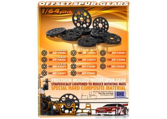 305784-O Xray Offset Spur Gear 84T / 48 Orange - Foto 2