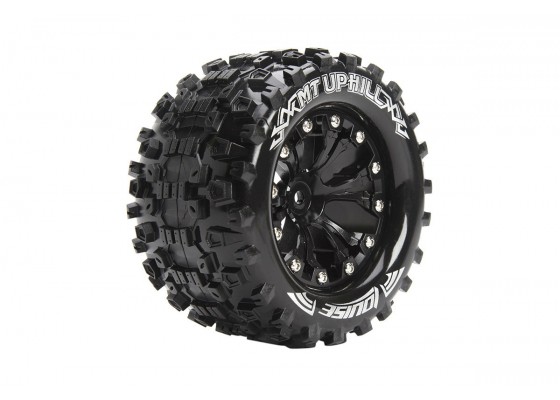 1/10 MT-Uphill Monster Truck Tire 1 Pair – Black 2.8 Wheels – 1/2-Offset 12mm Hex