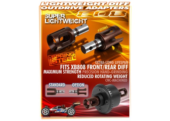 XB808 F/R Diff. Outdrive Adapter - Lightweight - HUDY Spring Steel™ (2)