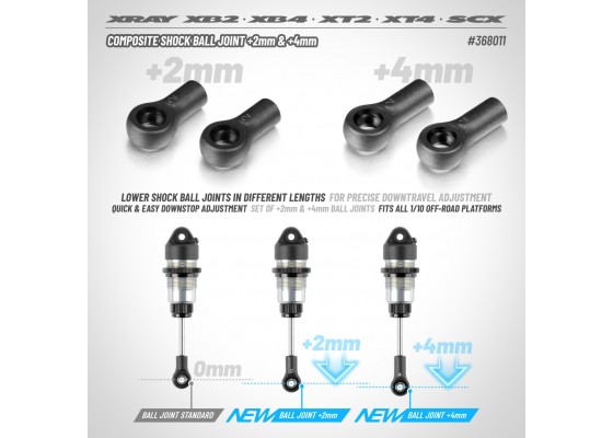 Composite Shock Ball Joint +2mm & +4mm (2+2)