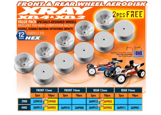 4WD Front Wheel Aerodisk with 12mm Hex - White (10)