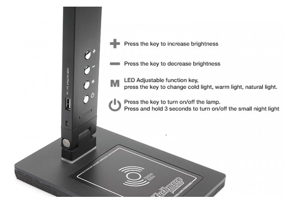 LED Pit Masa Lambası ve Ayağı Pro V2-Siyah