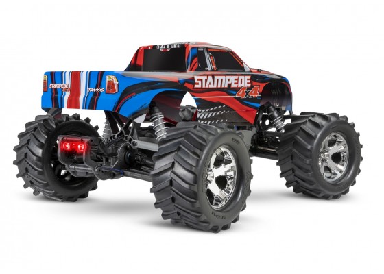 Stampede 4x4 1/10 Scale Brushed High-Performance Monster Truck-Red- Led Light System