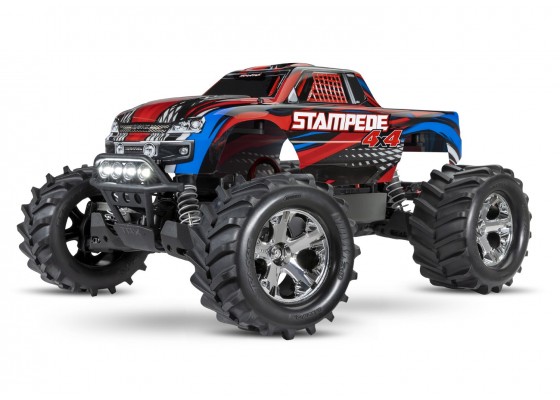 Stampede 4x4 1/10 Scale Brushed High-Performance Monster Truck-Red- Led Light System