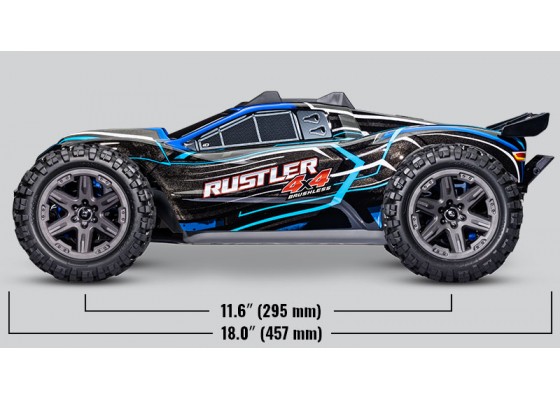 Rustler 4X4 1/10 Scale 2S High-Performance 4X4 Stadium Truck-Brushless- Blue