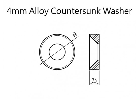 Aluminyum M4 Countersink Conta(Washer)-Mavi (10 Adet)