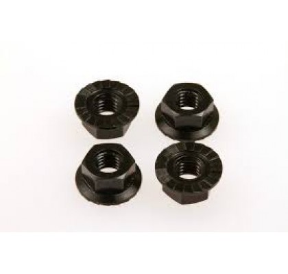Black 4mm Alloy Serrated Wheel Nut