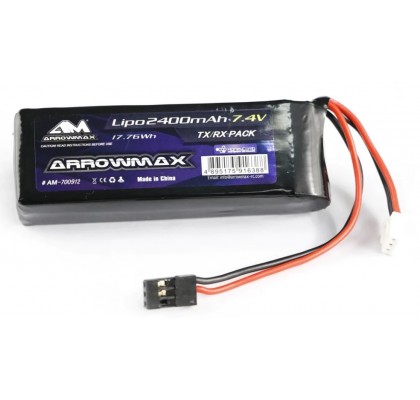 Alıcı Pili 2400mAh 7.4V LiPo RX Düz