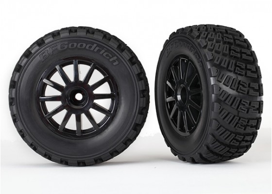 Tires & Wheels, Assembled, Glued (Black Wheels, Gravel Pattern Foam Inserts) (TSM rated)