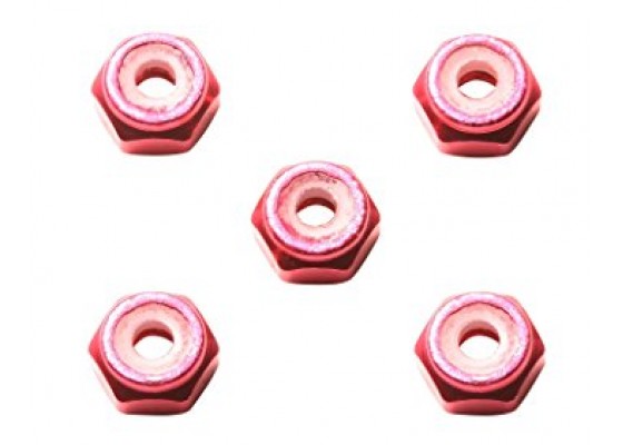 2mm Aluminum Lock Nut (Pink 5pcs.)