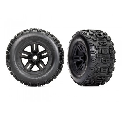 3.8" Black Wheels, Sledgehammer® Tires (2pcs)