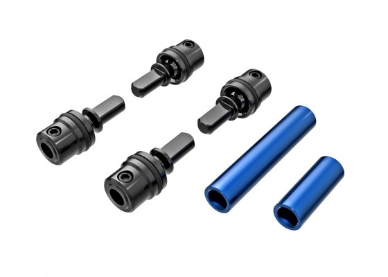 Center Driveshafts, center, male (steel) (4)/ driveshafts, center, female, 6061-T6 aluminum (blue-anodized) (front & rear)/ 1.6x7mm BCS (with threadlock) (4)