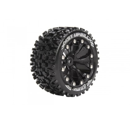 1/10 ST-Uphill Stadium Truck Tire Set– Black 2.8 Wheels – 1/2-Offset 12mm Hex