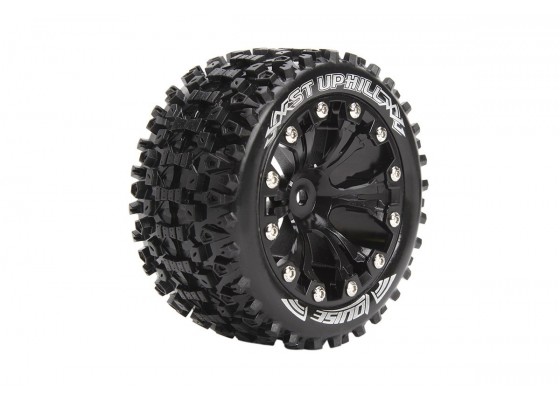 1/10 ST-Uphill Stadium Truck Tire Set– Black 2.8 Wheels – 1/2-Offset 12mm Hex