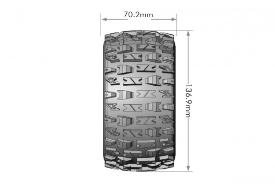 MT-Pioneer MFT 1/8 Truggy Tire Set (Traxxas Maxx) 1 Pair