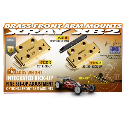 Brass 46G Front Lower Arm Mount 23°/29° Kick-Up