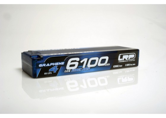 HV LCG Stock Spec GRAPHENE-4 6100mAh Hardcase battery - 7.6V LiPo - 135C/65C - 273g