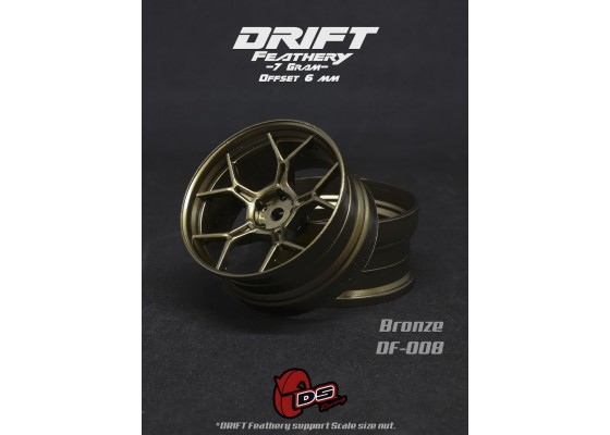 Drift Feathery 5 Spoke Drift Wheels (Bronze) (2) (6mm Offset) w/12mm Hex