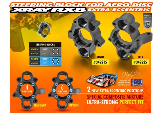 Extra Eccentric Steer.Block for Aero Disc - Right - Hard