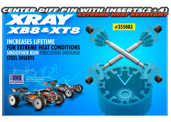 Extreme Heat Resistant Center Diff Pin with Inserts (2+4)