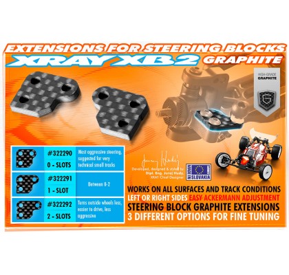 Graphite Extension for Steering Block 2.5mm - 2 Slots (2)