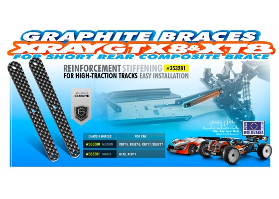 Graphite Insert for Short Rear Composite Brace - Set