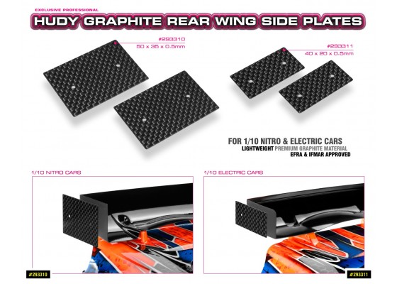 Graphite Rear Wing Side Plate 0.5mm - 1/10 EP (2)