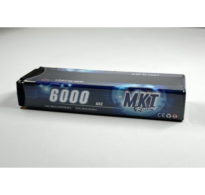 6000mAh 135C 2S Lipo Black Line Battery 7.4V