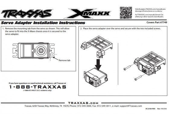 Adapter, standard servo (adapts standard servo to fit in X-Maxx®)