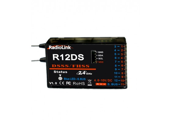 R12DS 12-Kanal 2.4GHz DSSS & FHSS Alıcı